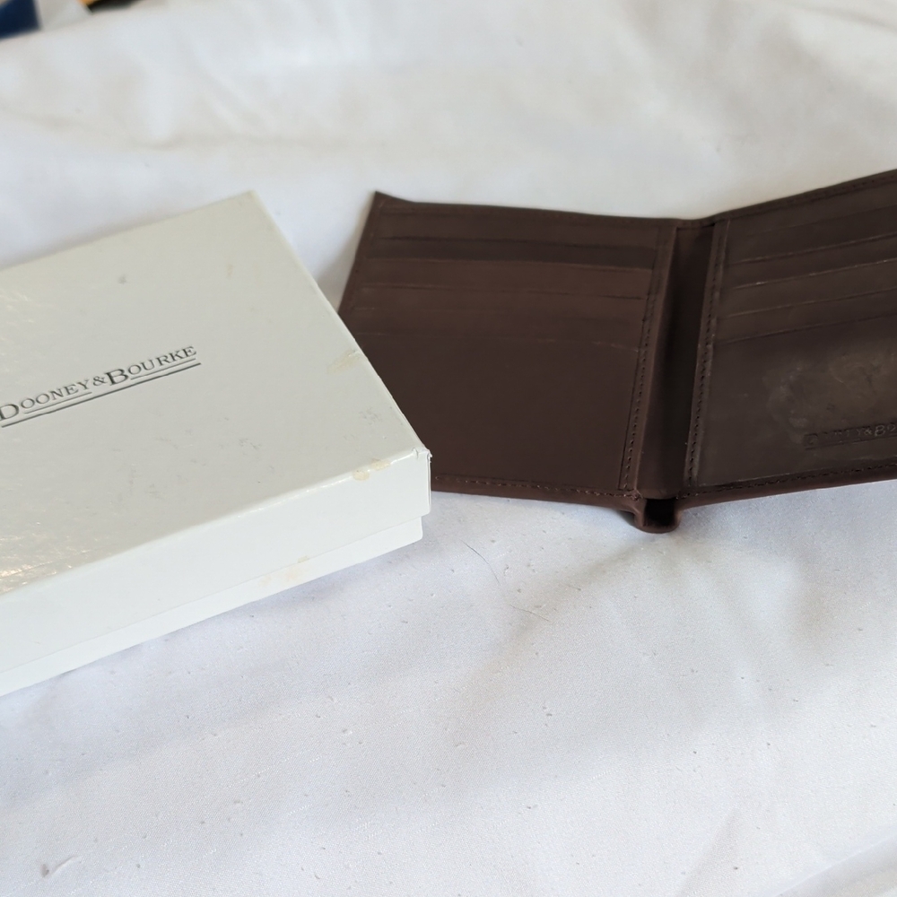 Dooney & Bourke Dark Brown Leather Bifold Card Holder